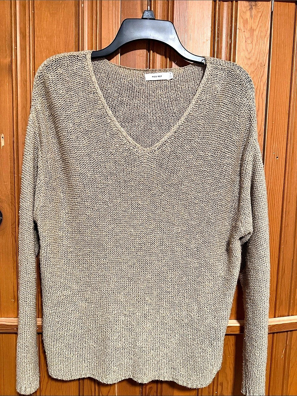 MOD REF The Glen Sweater V-Neck Brown Size Small